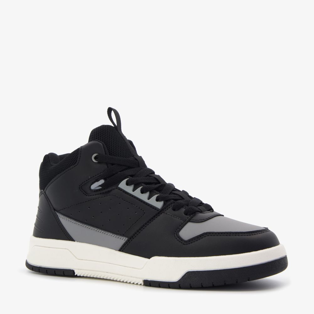Blue Box hoge heren sneakers zwart met grijs