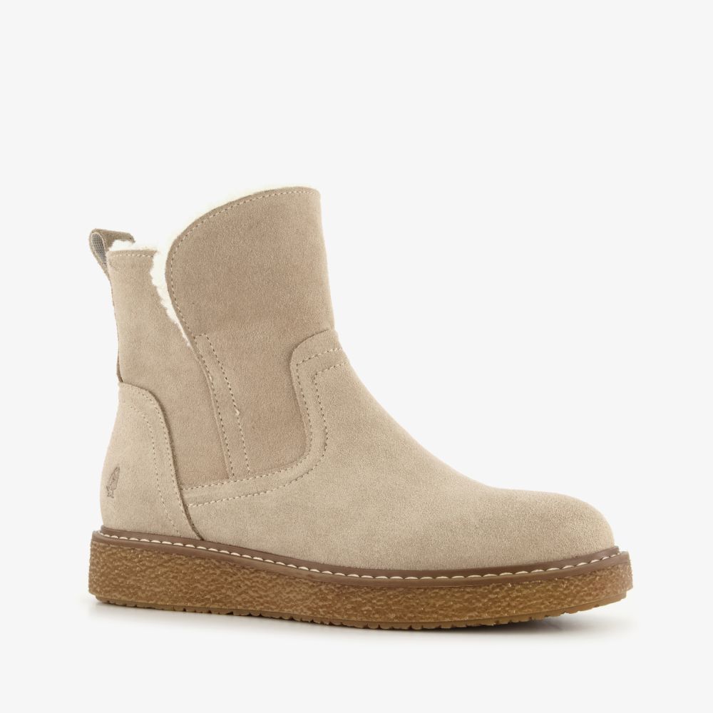 Hush Puppies gevoerde suède dames boots beige