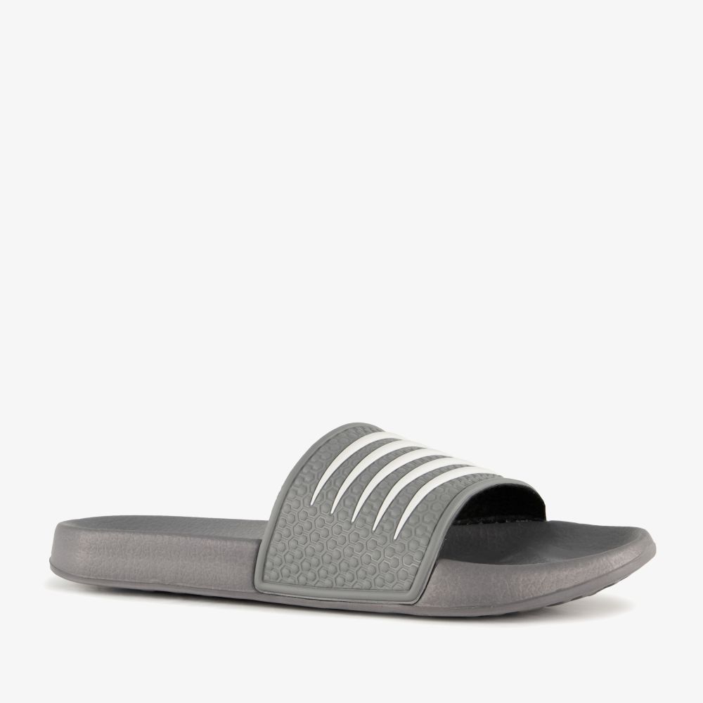 Dutchy heren badslippers grijs