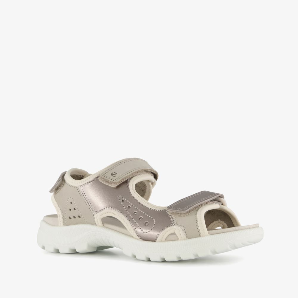 ECCO Onroads leren dames wandelsandalen beige