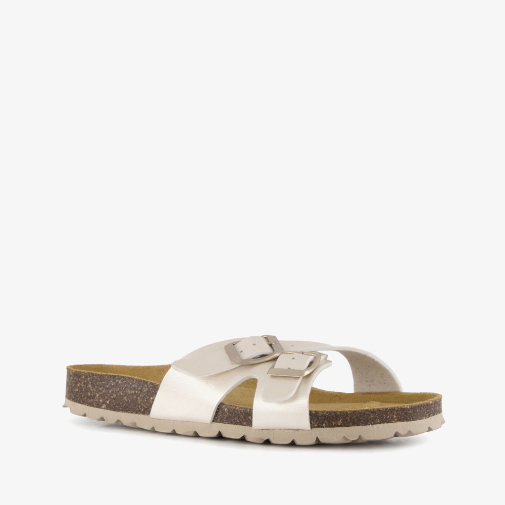 Hush Puppies leren dames bio slippers goud