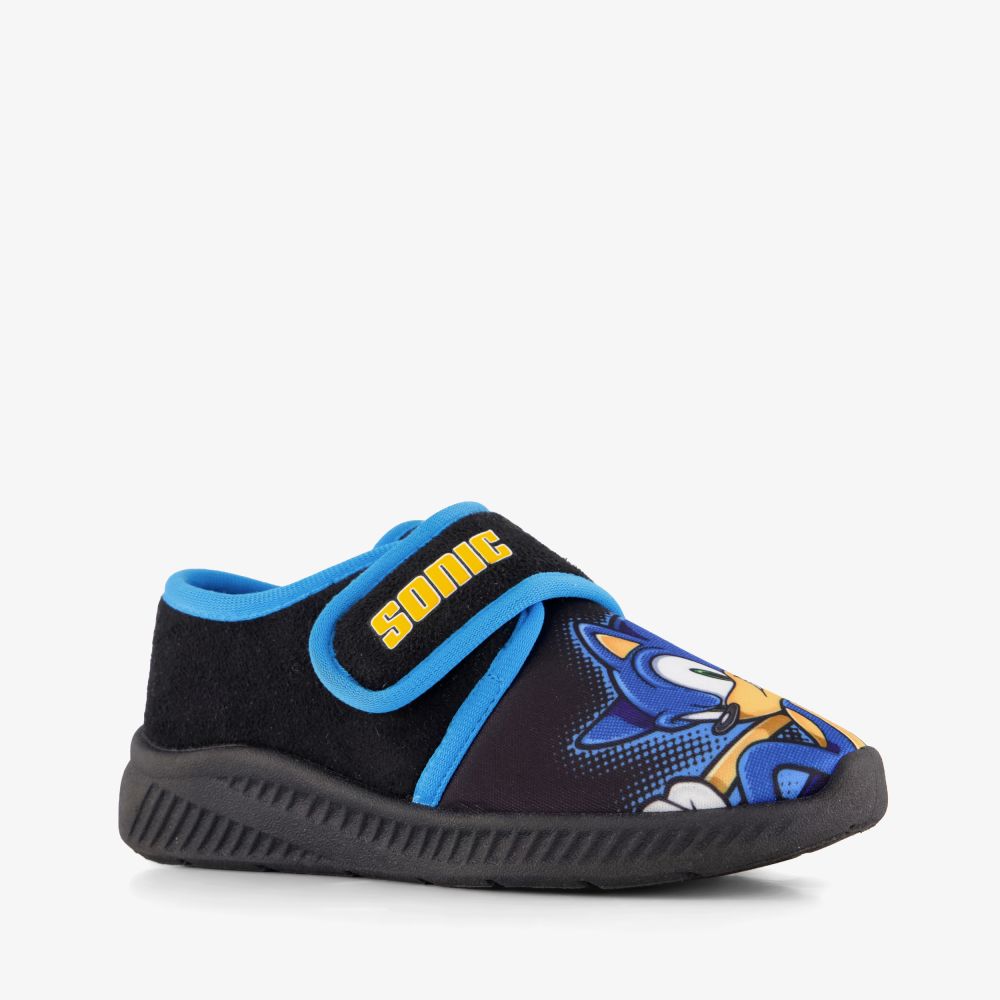 Sonic kinder pantoffels zwart blauw