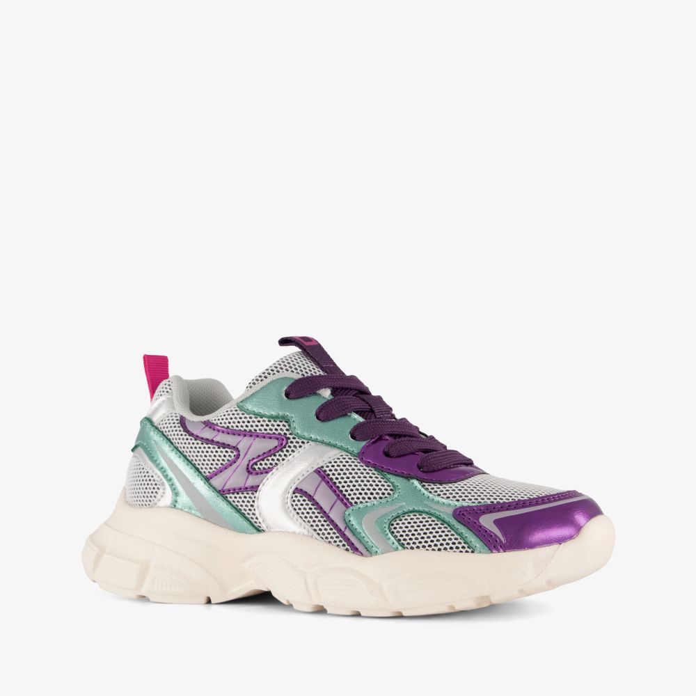 Blue Box meisjes dad sneakers blauw paars