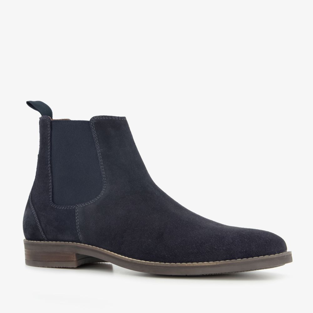 Van Beers suède heren Chelsea boots blauw