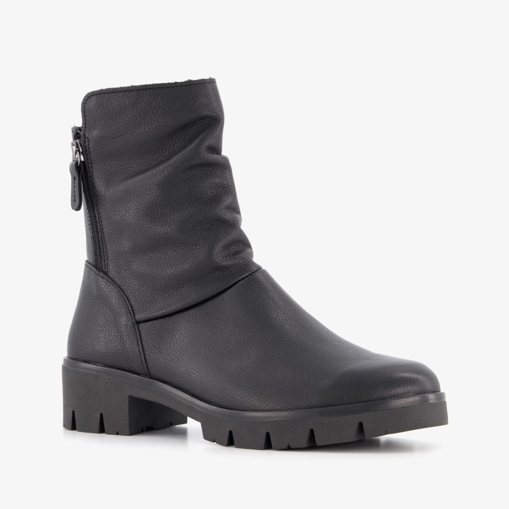 Hush Puppies leren dames boots zwart