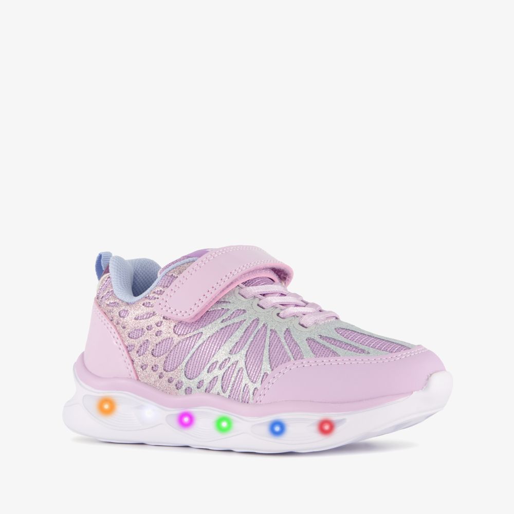 Blue Box meisjes sneakers met lichtjes en glitters paars