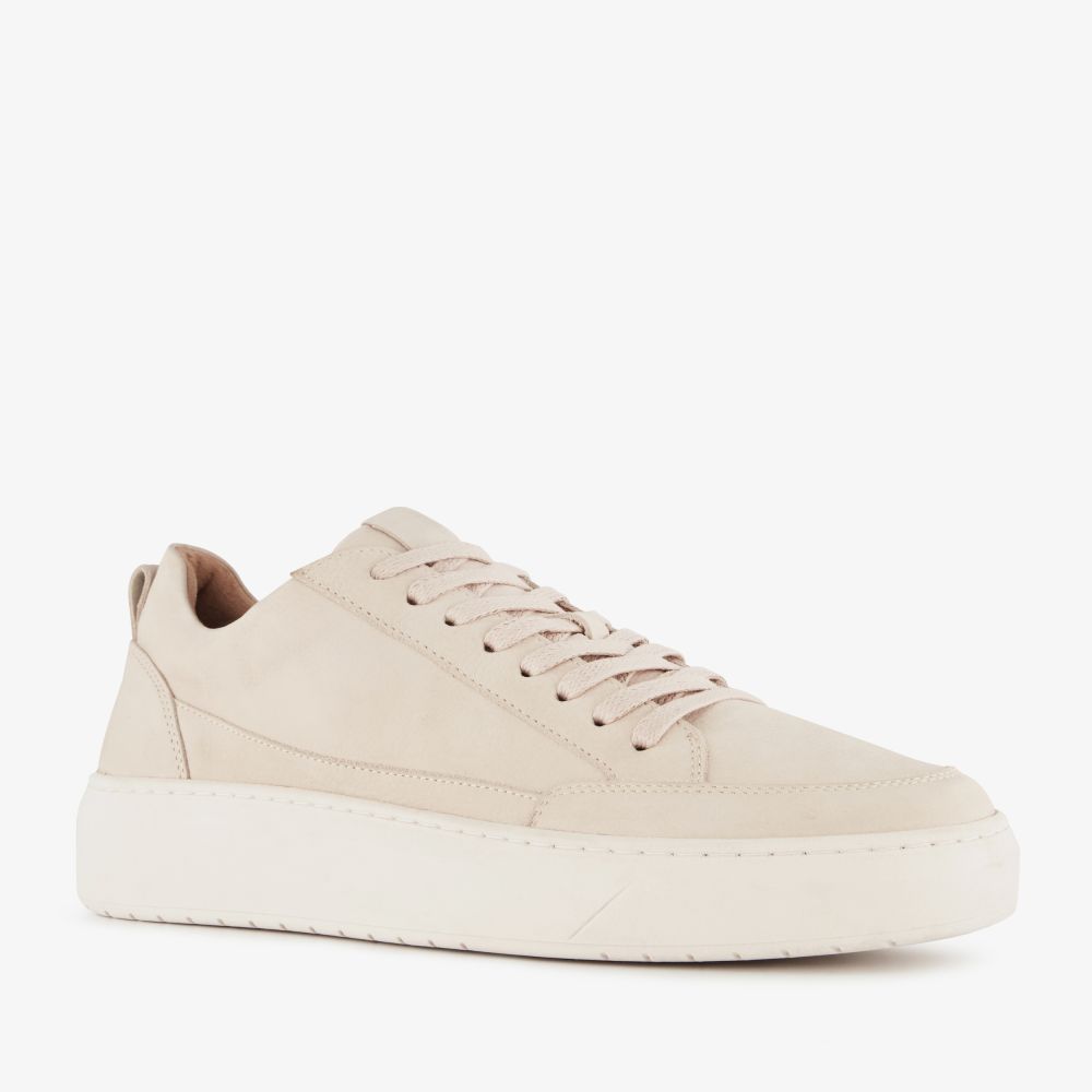 Van Beers leren heren sneakers beige