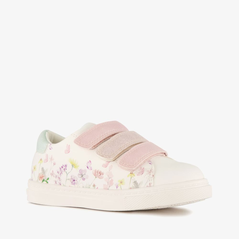 Blue Box meisjes sneakers wit met bloemen