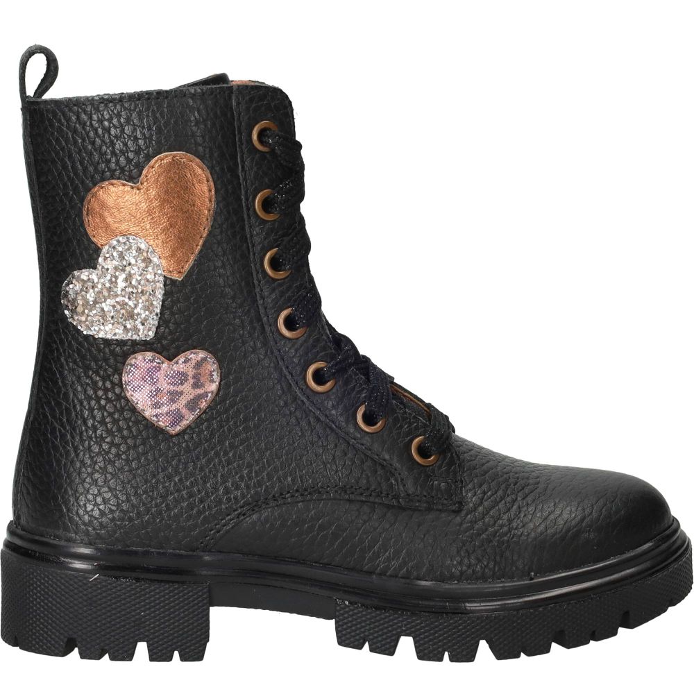 Ikke IK-KE Veterboots Meisjes Zwart