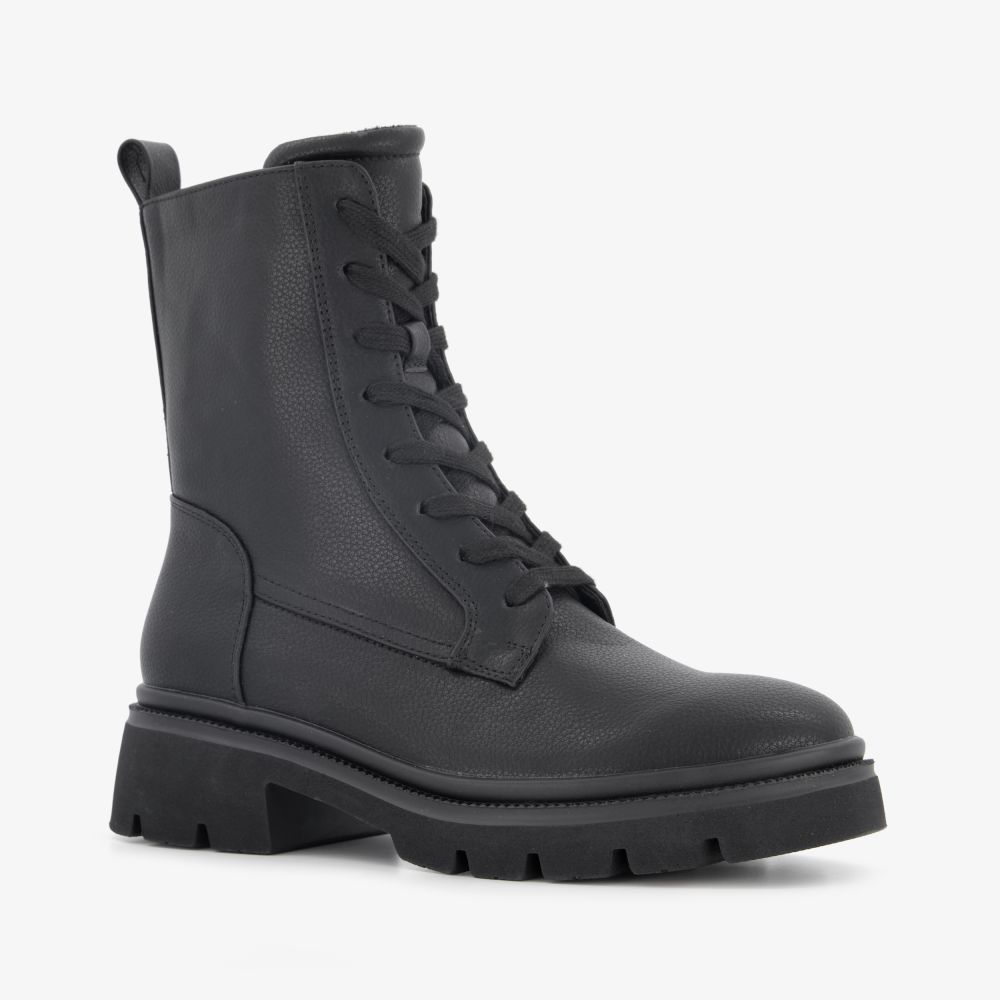 Blue Box dames veterboots zwart