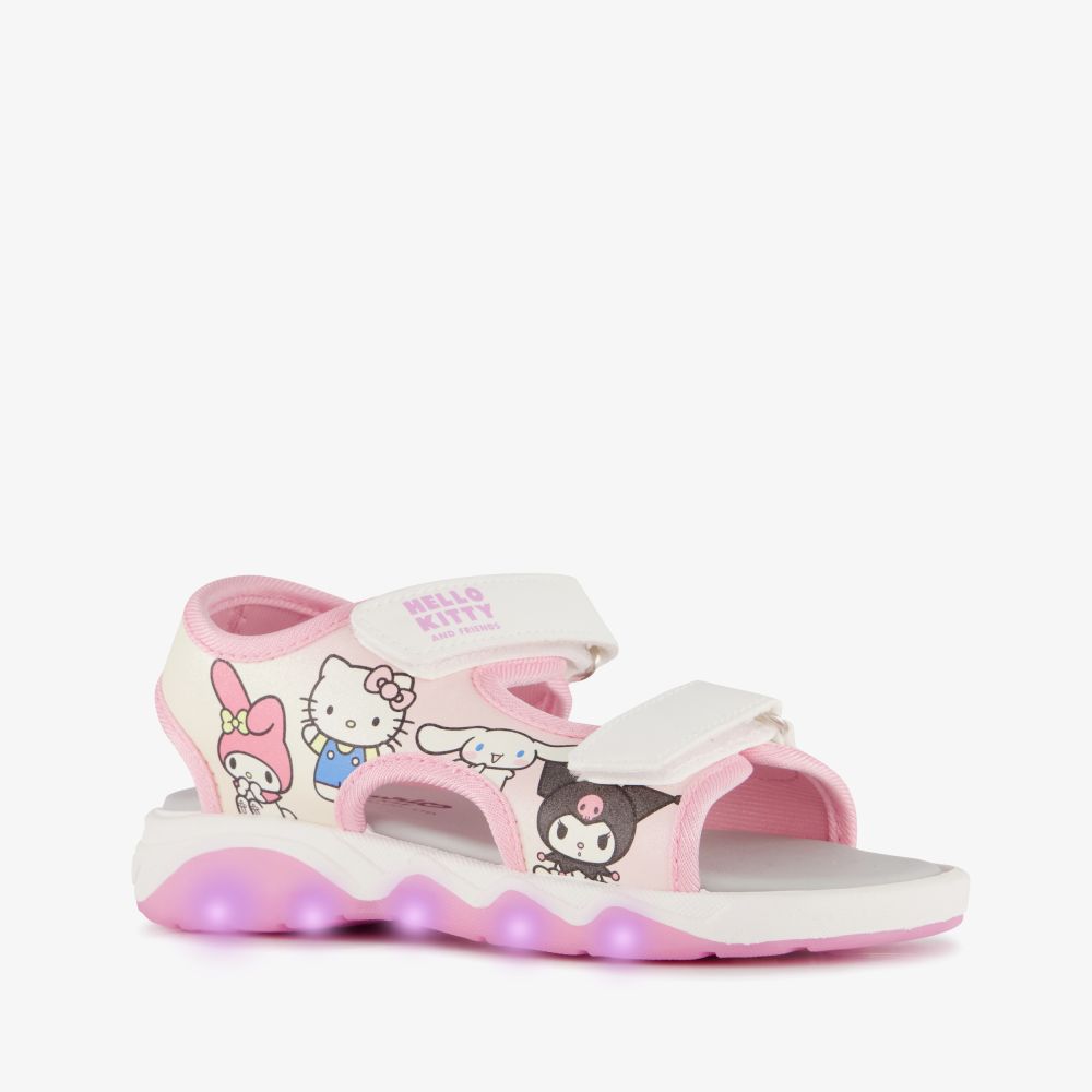 Hello Kitty meisjes sandalen met lichtjes wit roze