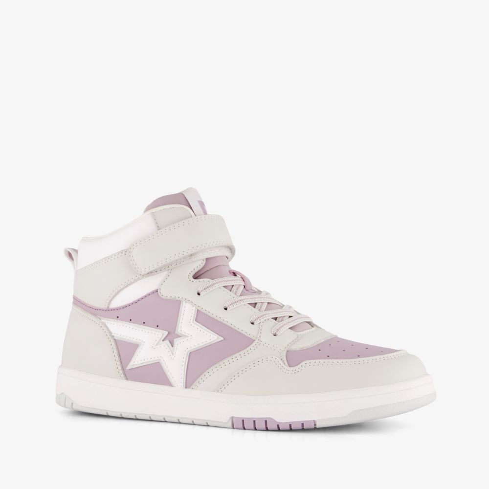 Blue Box meisjes hoge sneakers grijs roze