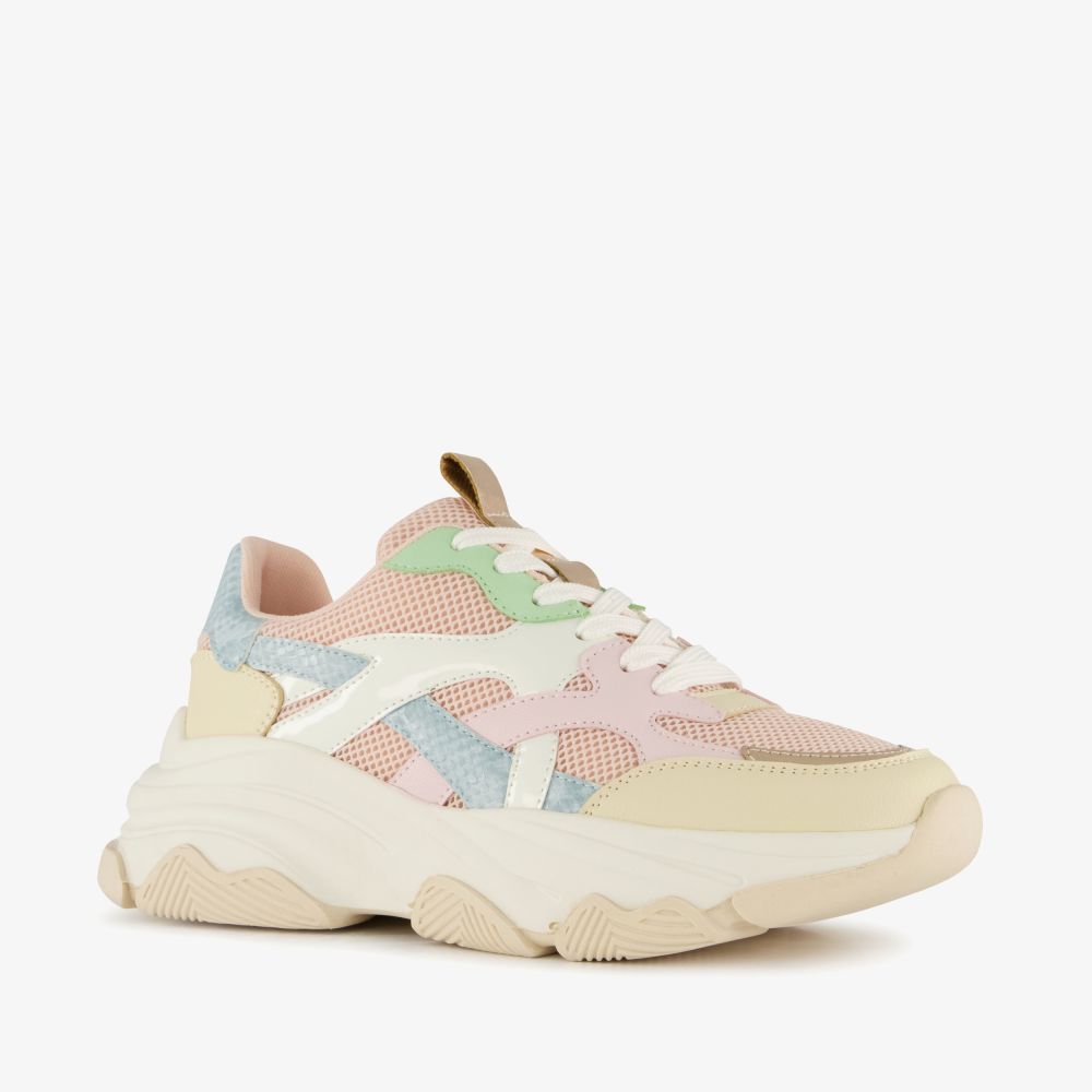 Blue Box dames dad sneakers beige pastel