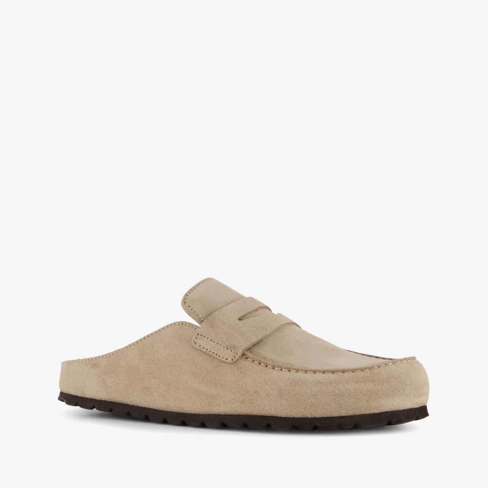 Harper gevoerde suède dames instappers beige