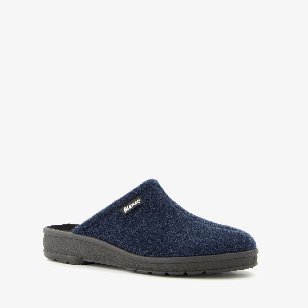 Blenzo dames instap pantoffels blauw