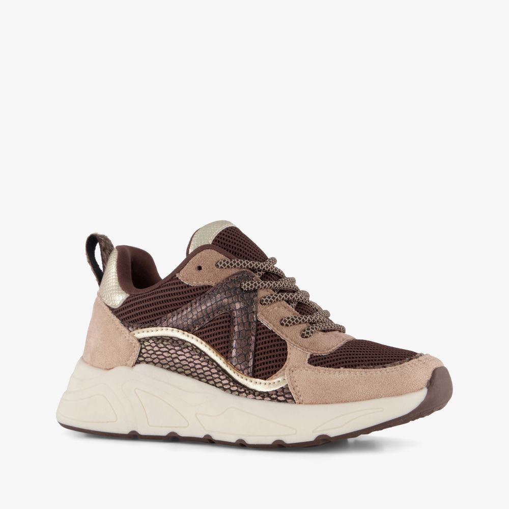 Blue Box meisjes dad sneakers bruin beige