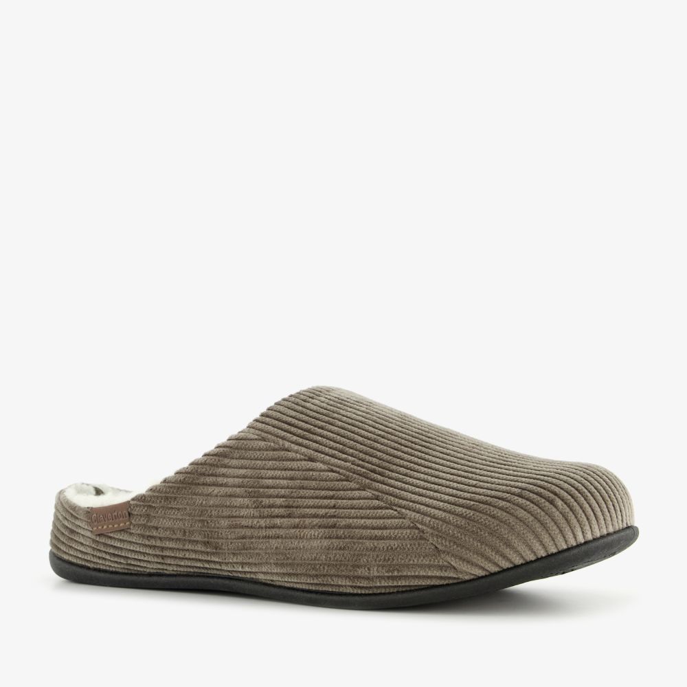 Thu!s heren instap pantoffels ribstof bruin