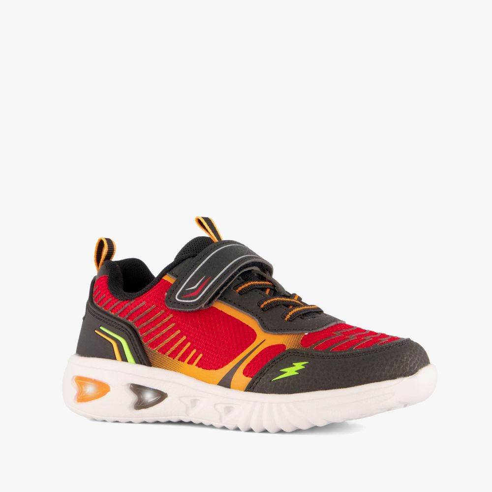 Blue Box jongens sneakers met lichtjes rood zwart