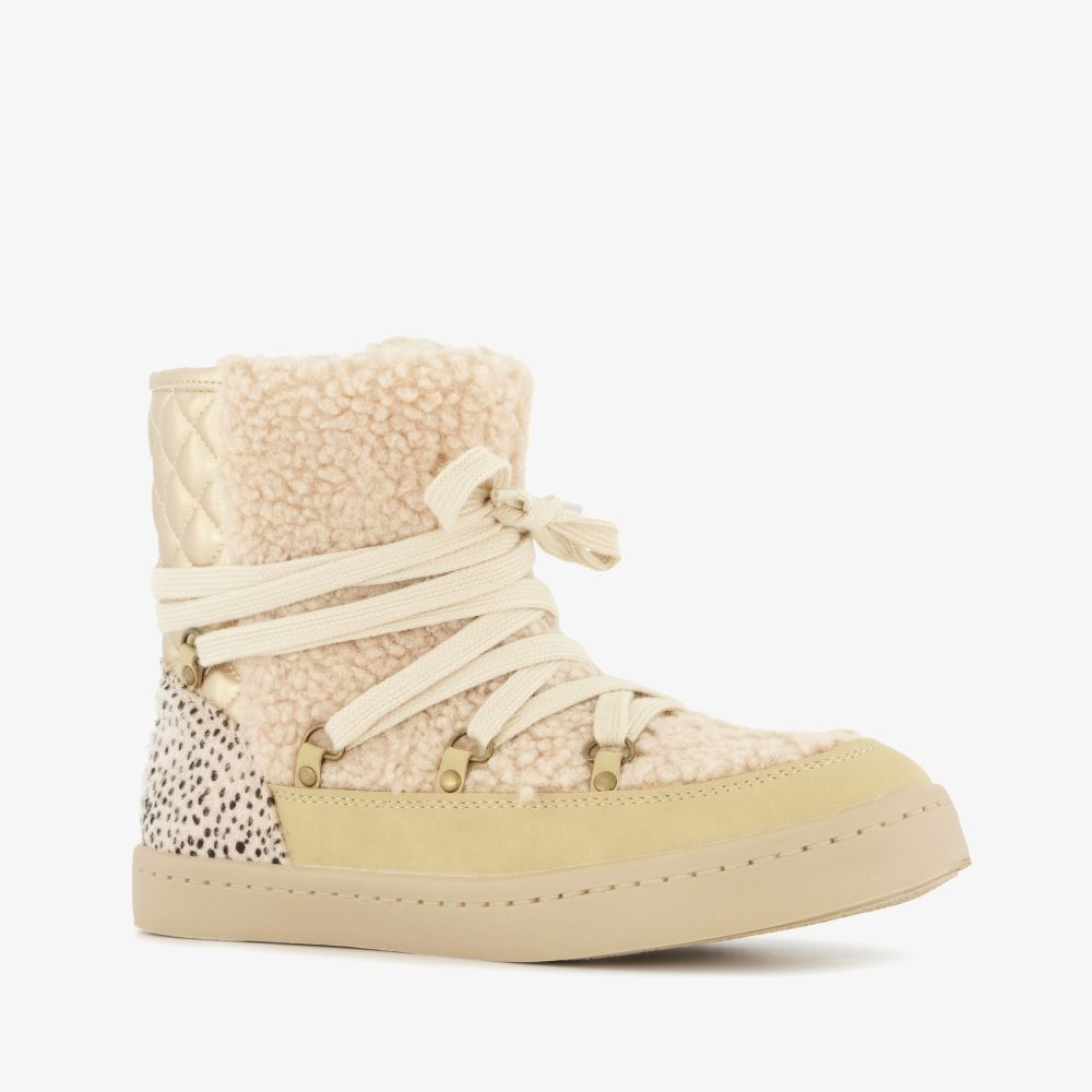 Blue Box gevoerde meisjes teddy boots beige goud