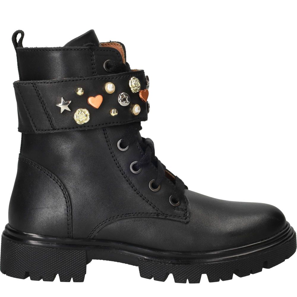 Ikke IK-KE Veterboots Meisjes Zwart