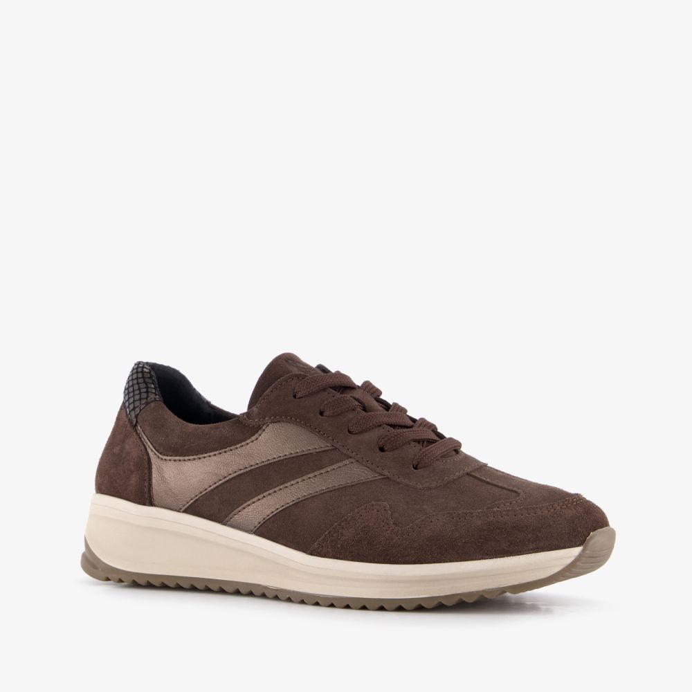 Hush Puppies suède dames sneakers bruin