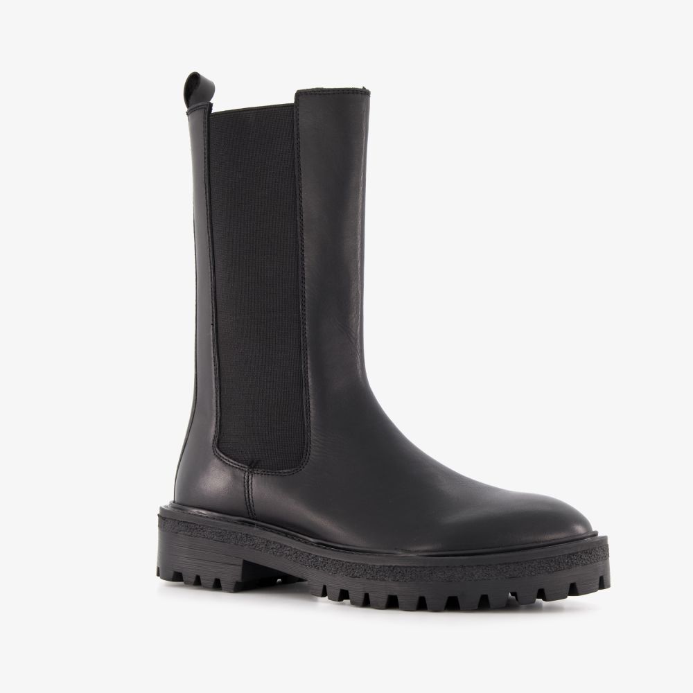 Harper leren dames Chelsea boots zwart