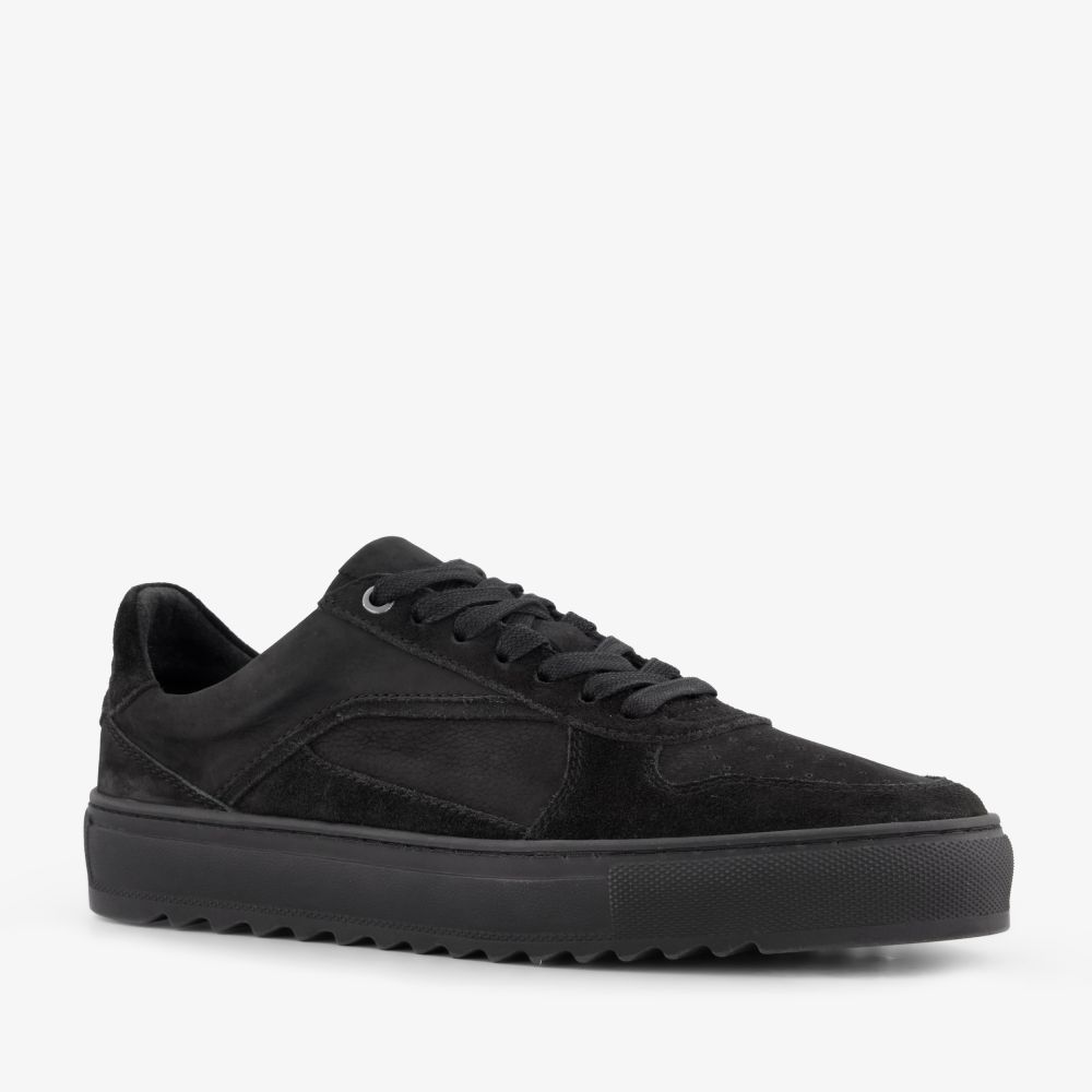 Van Beers Van Beer suède heren sneakers zwart