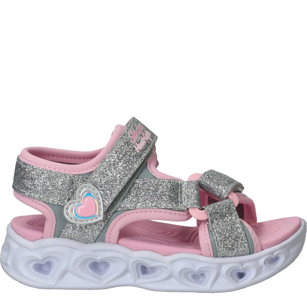 Skechers Heart Lights Sandalen Meisjes Zilver