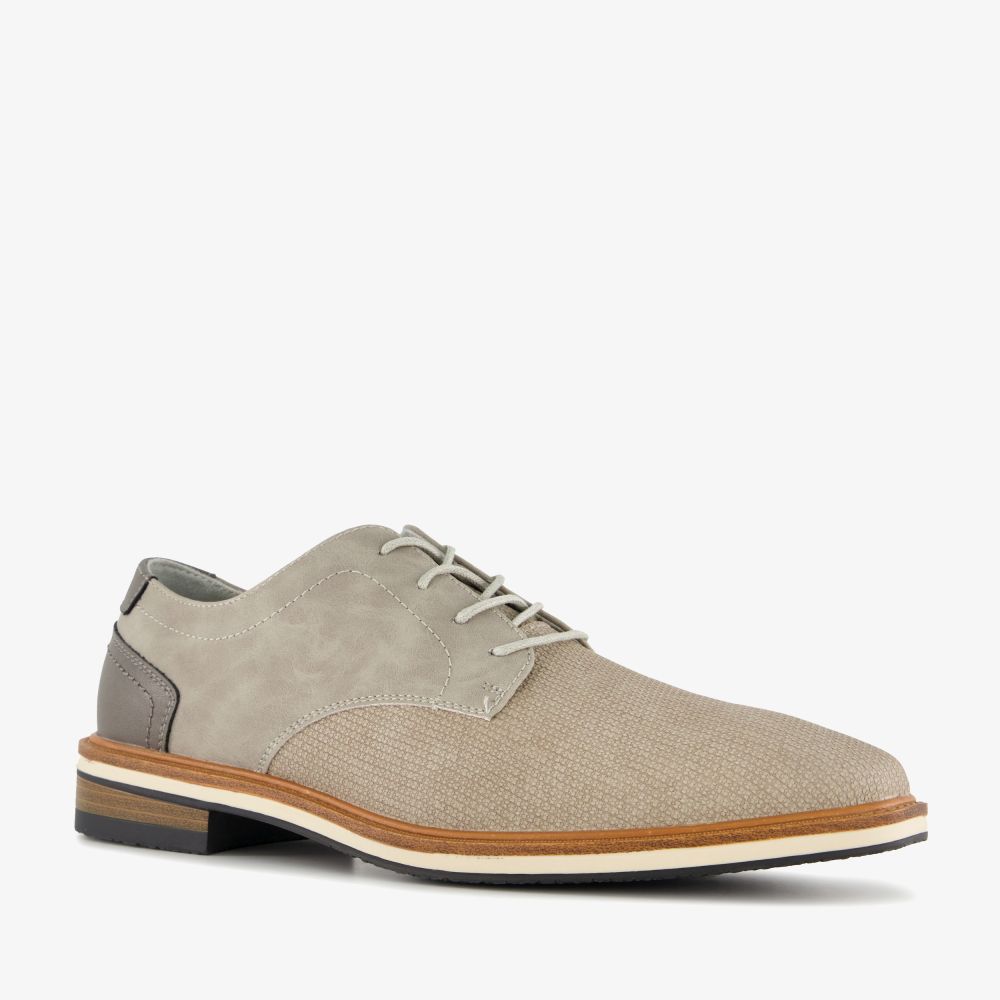 Emilio Salvatini heren veterschoenen met reliëf grijs