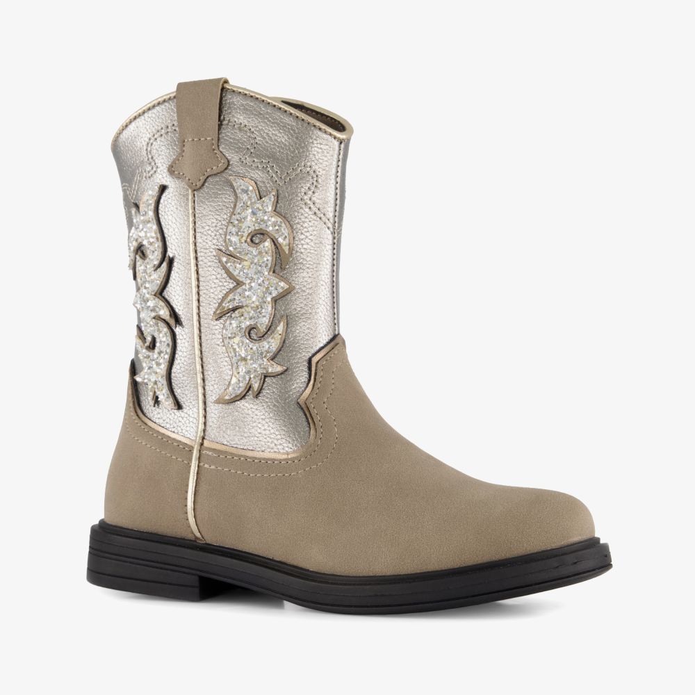 Blue Box meisjes cowboylaarzen beige zilver