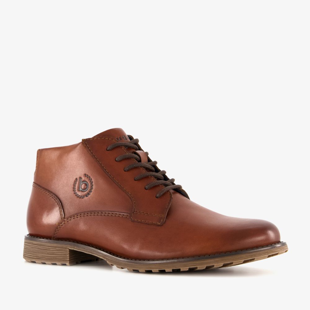 Bugatti leren heren veterschoenen cognac