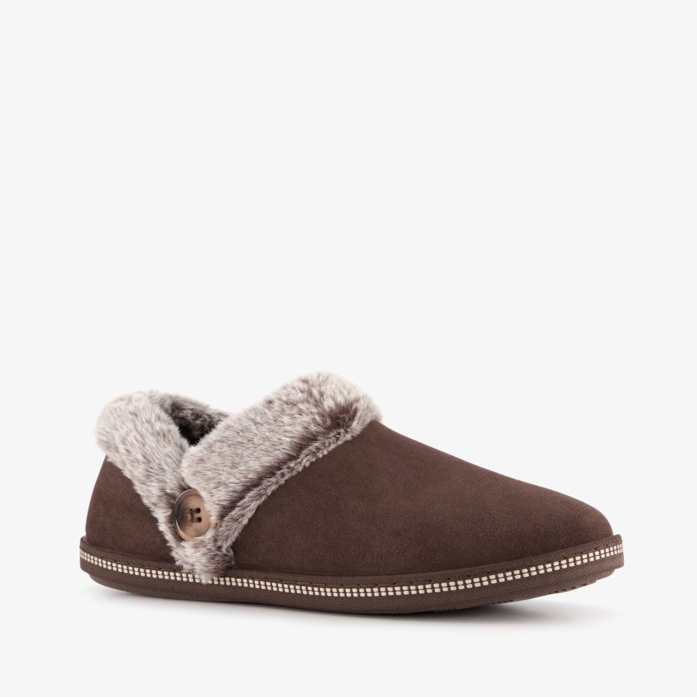 Skechers Cozy Campfire dames pantoffels bruin