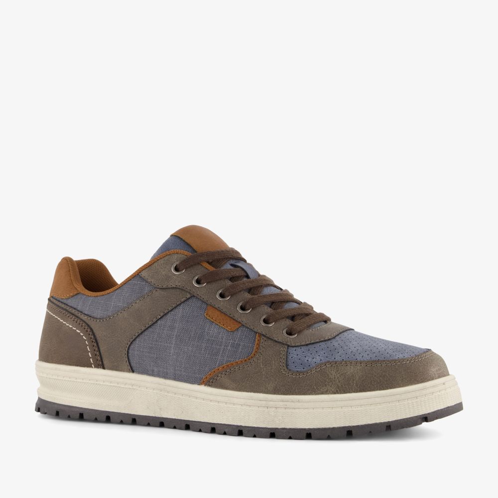 Blue Box heren sneakers blauw bruin