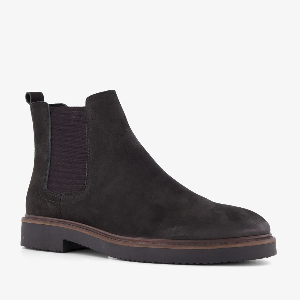 Van Beers suède heren Chelsea boots donkerblauw