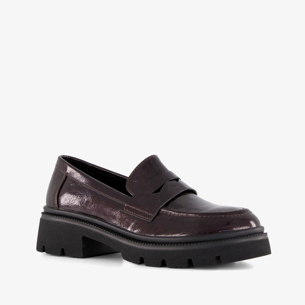 Nova dames lak loafers bordeaux rood