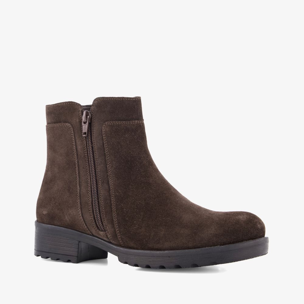 Hush Puppies suède dames enkellaarsjes bruin