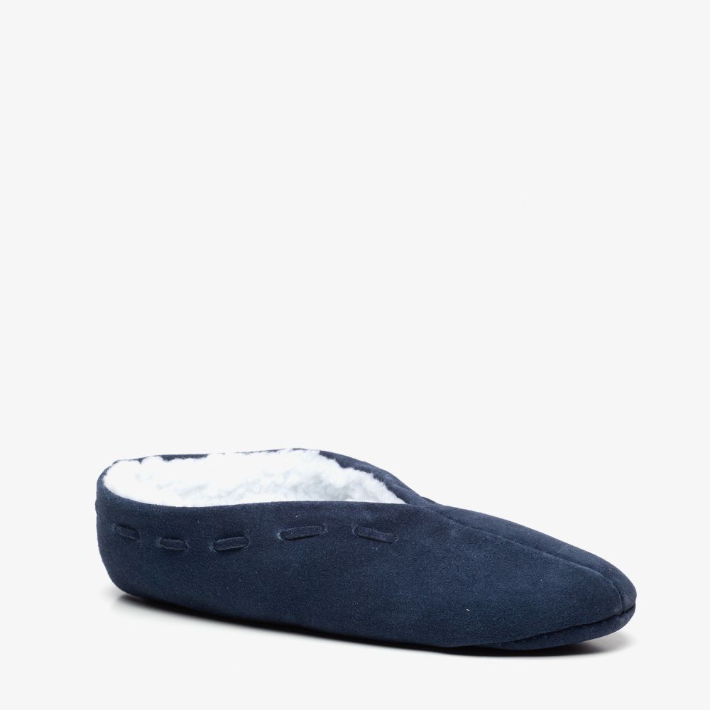 Thu!s leren dames Spaanse sloffen blauw