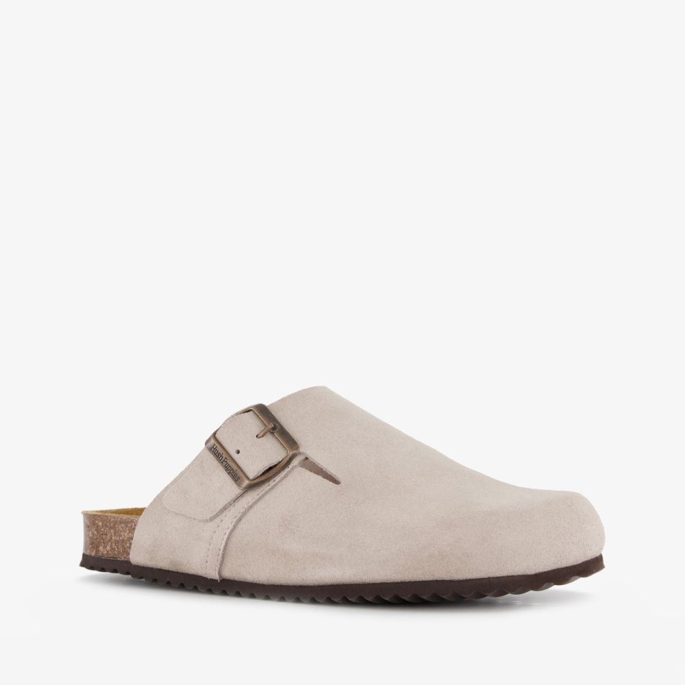 Hush Puppies suède dames clogs beige