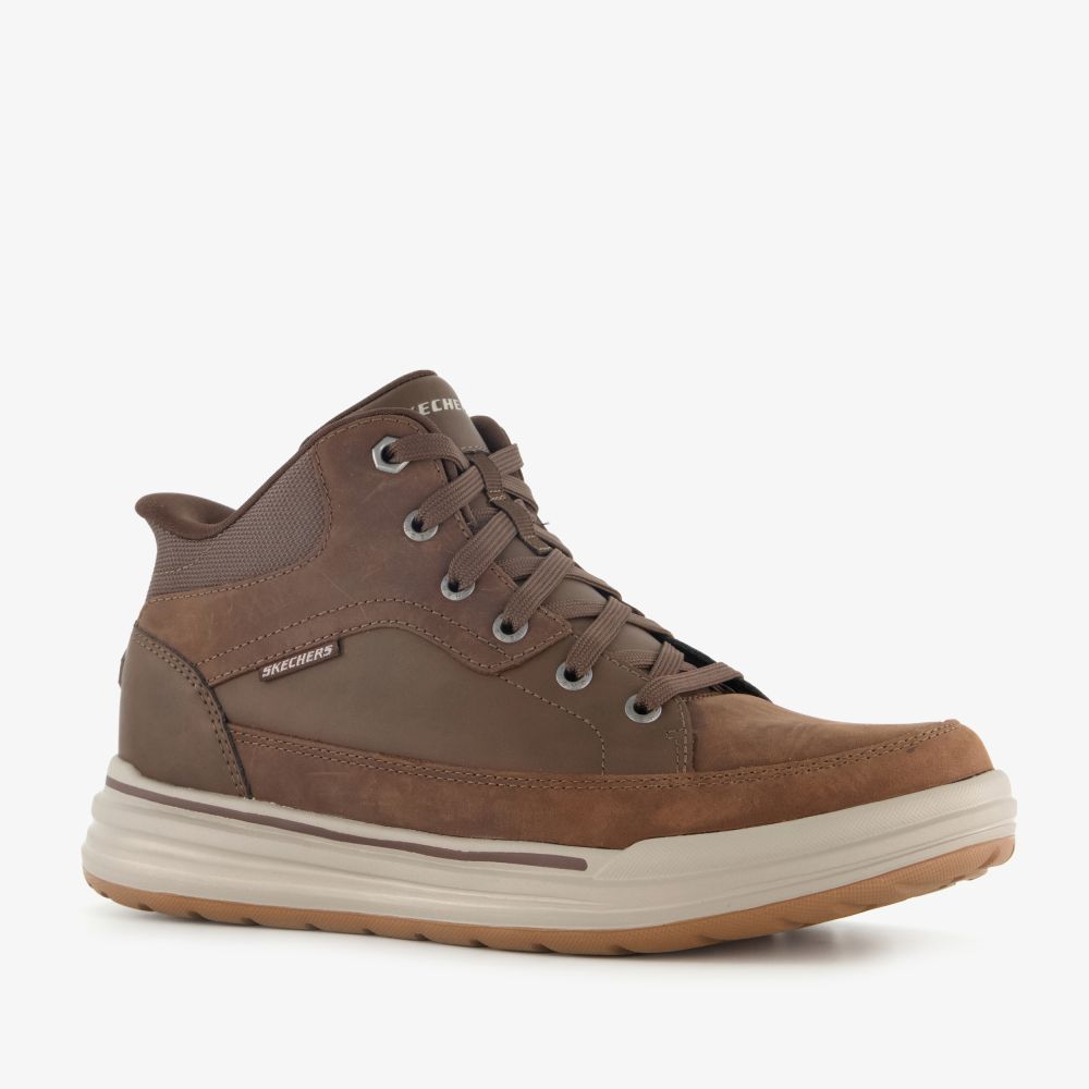 Skechers Slip-ins: Sterling Rogan leren heren veterboots bruin