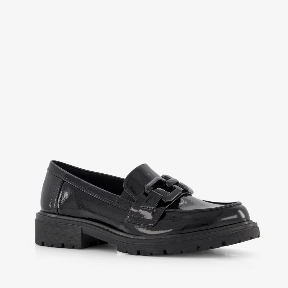 Softline dames lak loafers zwart