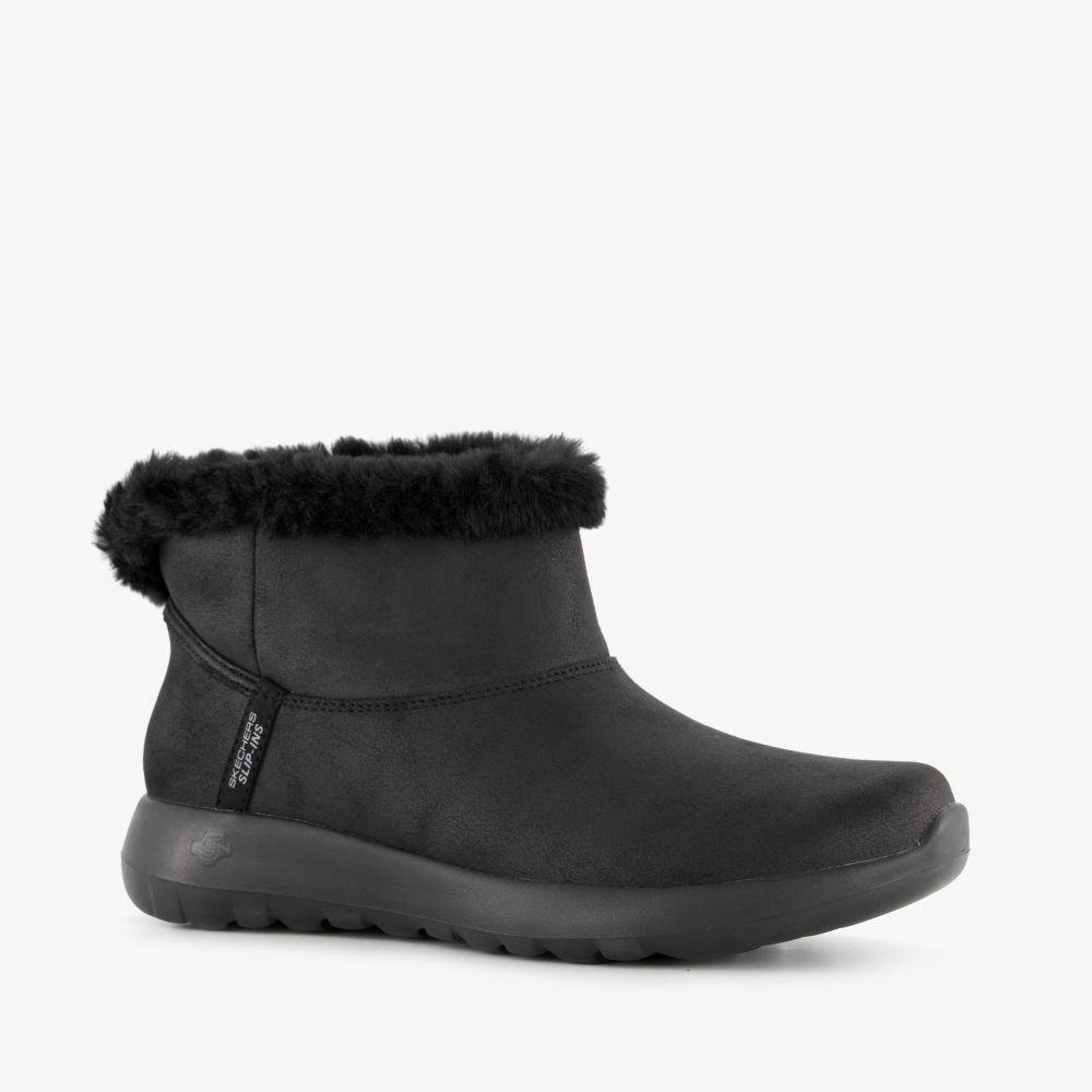 Skechers Slip-Ins On The Go gevoerde dames boots zwart