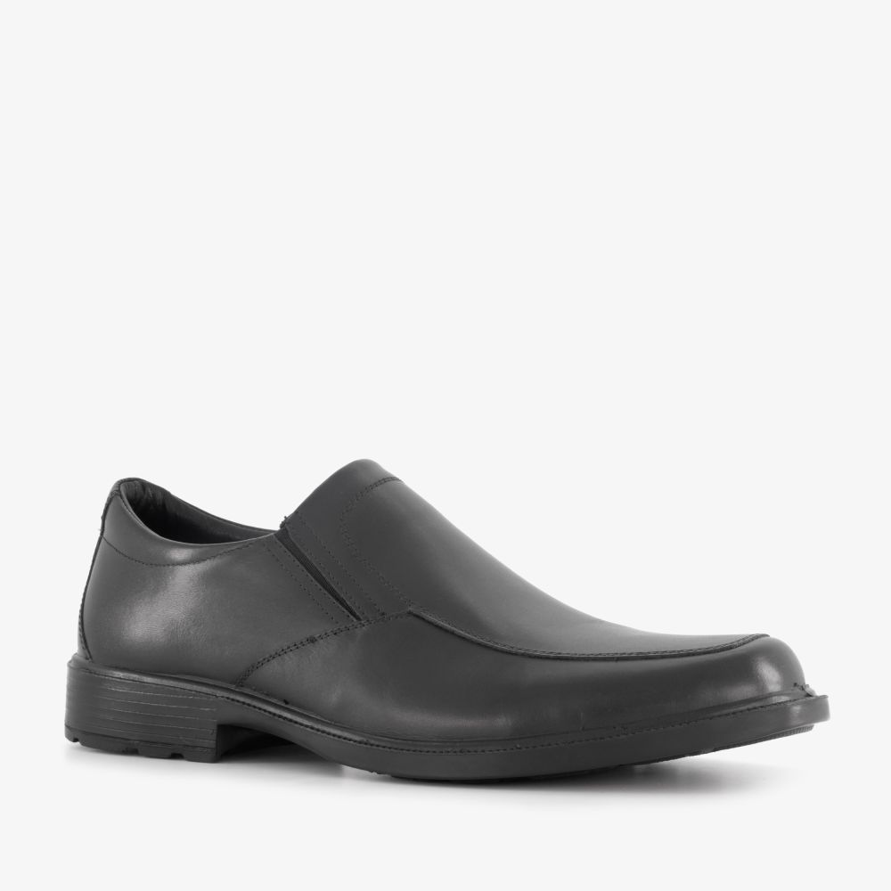 Hush Puppies leren heren instappers zwart