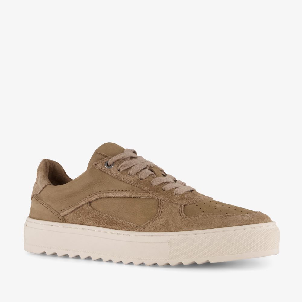 Van Beers suède heren sneakers bruin