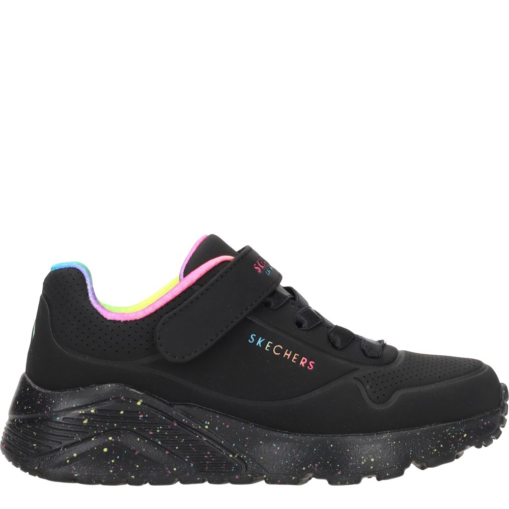 Skechers Uno Lite Rainbow Specks Sneakers Meisjes Zwart