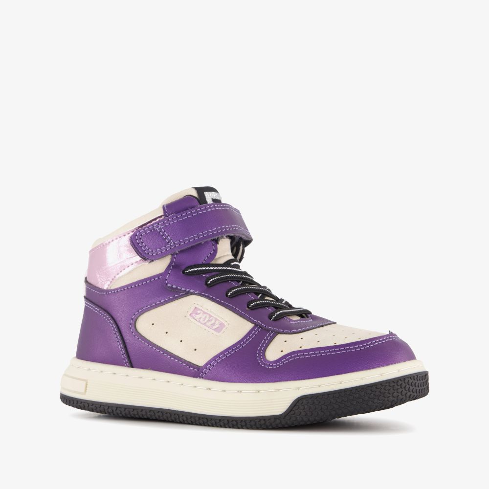Blue Box hoge meisjes sneakers paars wit