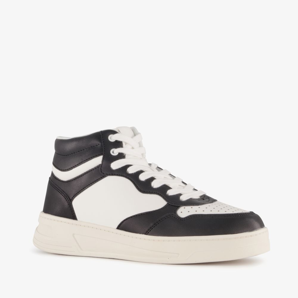 Blue Box hoge dames sneakers zwart wit