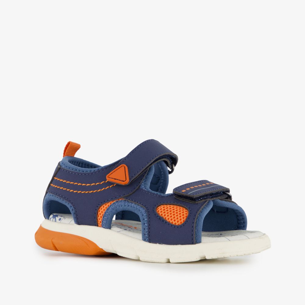 Blue Box jongens sandalen blauw oranje