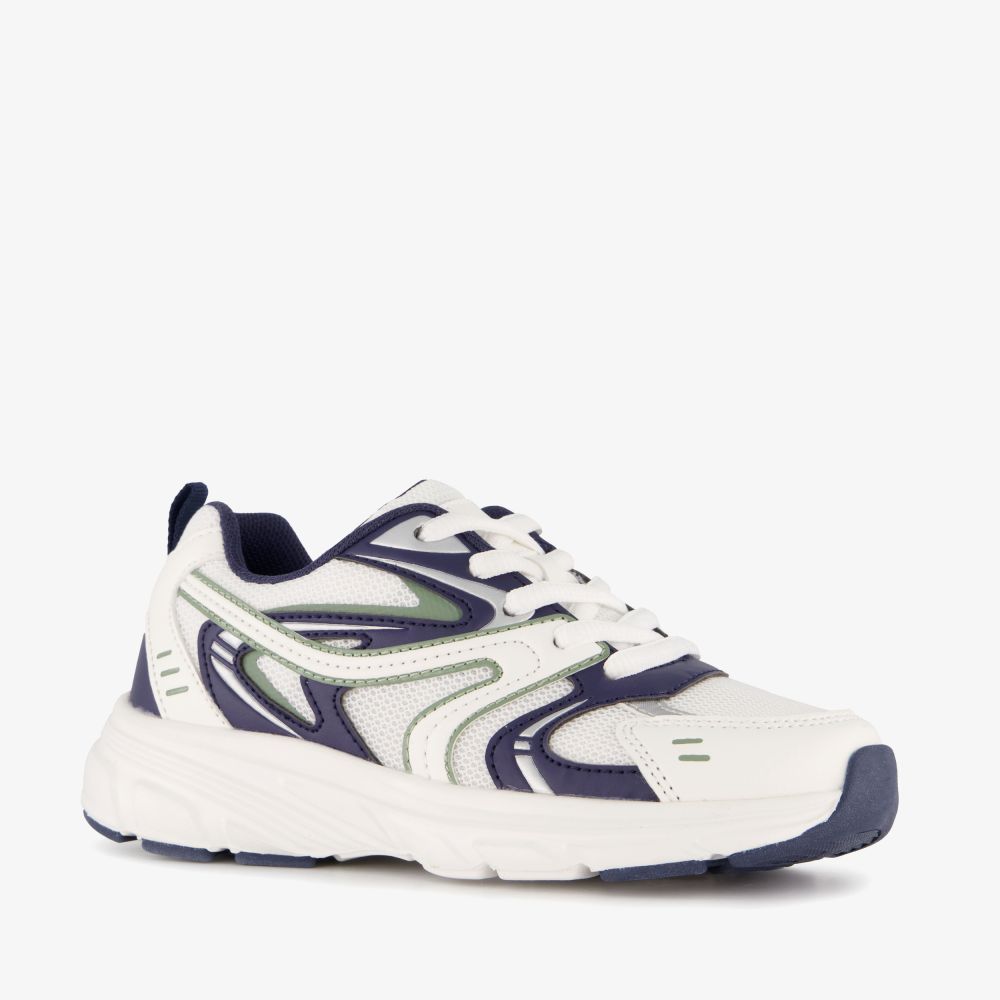 Blue Box jongens dad sneakers wit blauw