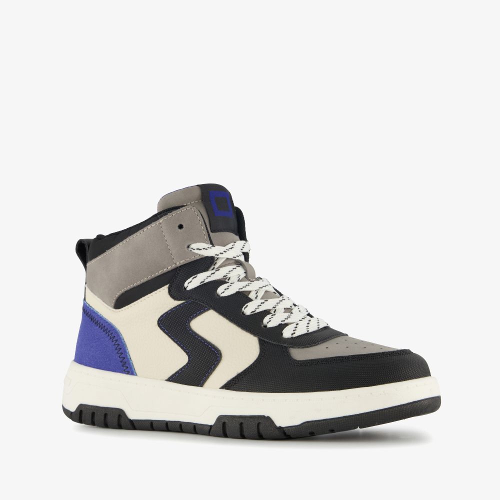 Blue Box hoge jongens sneakers zwart grijs