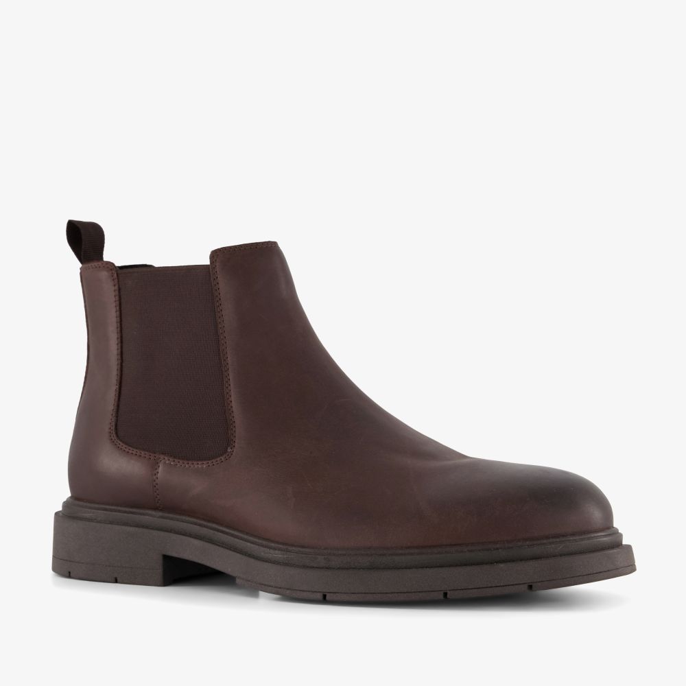 Van Beers leren heren Chelsea boots bruin